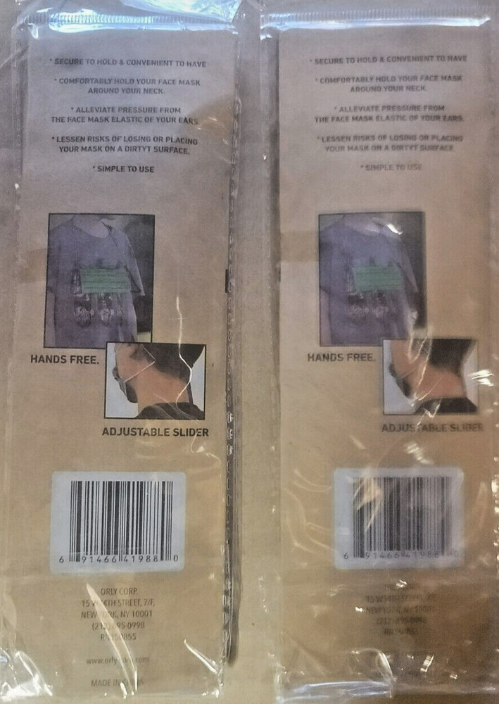 2 X 2 Pack ORLY Face Mask Lanyard