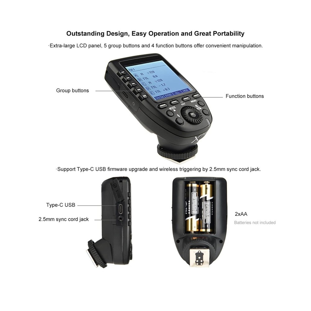 Godox XPro-C E-TTL 2.4G High-Speed Sync Wireless Flash Trigger Transmitter Co...