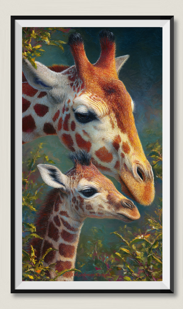 Giraffe and Cub - DIY Chart Counted Cross Stitch Patterns Needlework DMC Color