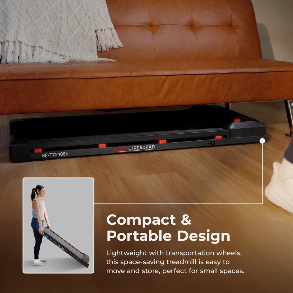 Smart WIFI Compact Cushioned Deck Walking Pad with Remote Bluetooth LED Display