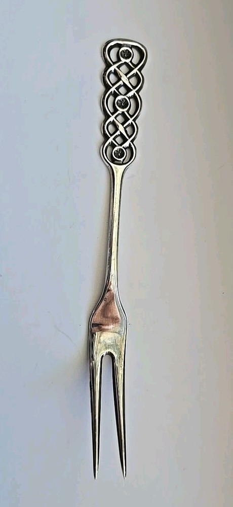 Vintage David Andersen 830 Silver Ringebu Pattern Olive Fork in Original Box