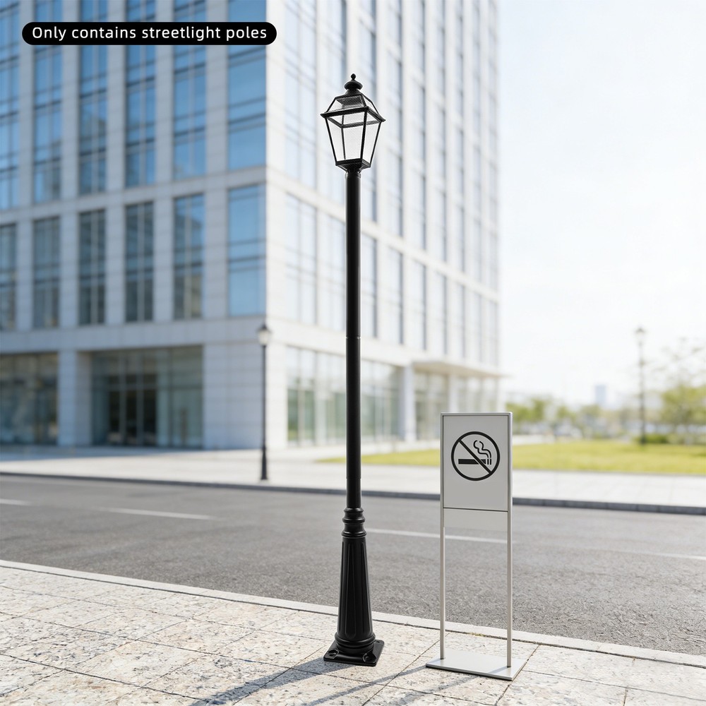 3.8 Meters Outdoor Split-type Light Post With Sturdy Ground Cage For Sidewalks