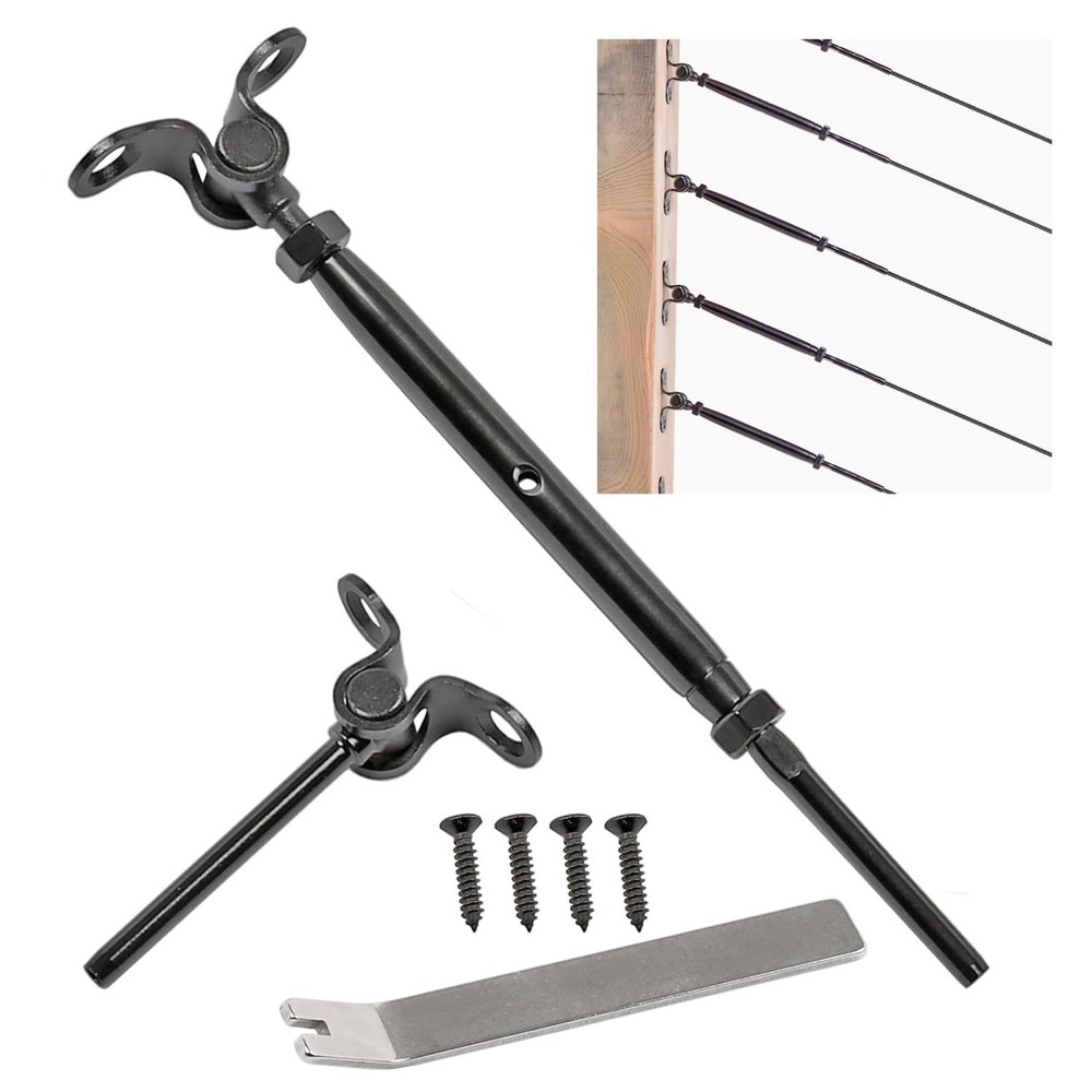 10-Pack Cable Railing Kit T316 Stainless Steel Adjustable Angle Cable Railing...