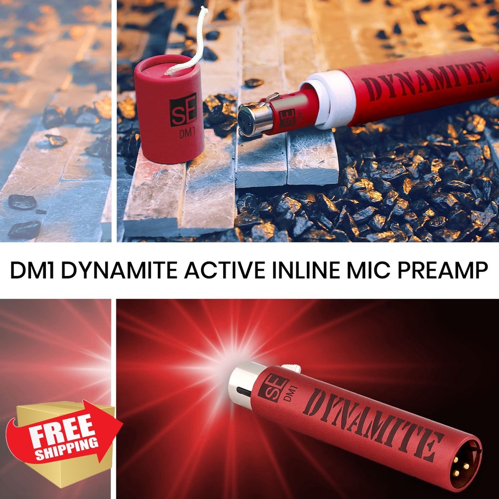 sE Electronics DM1 Dynamite Active In-line Microphone Preamp with 28dB Gain B...