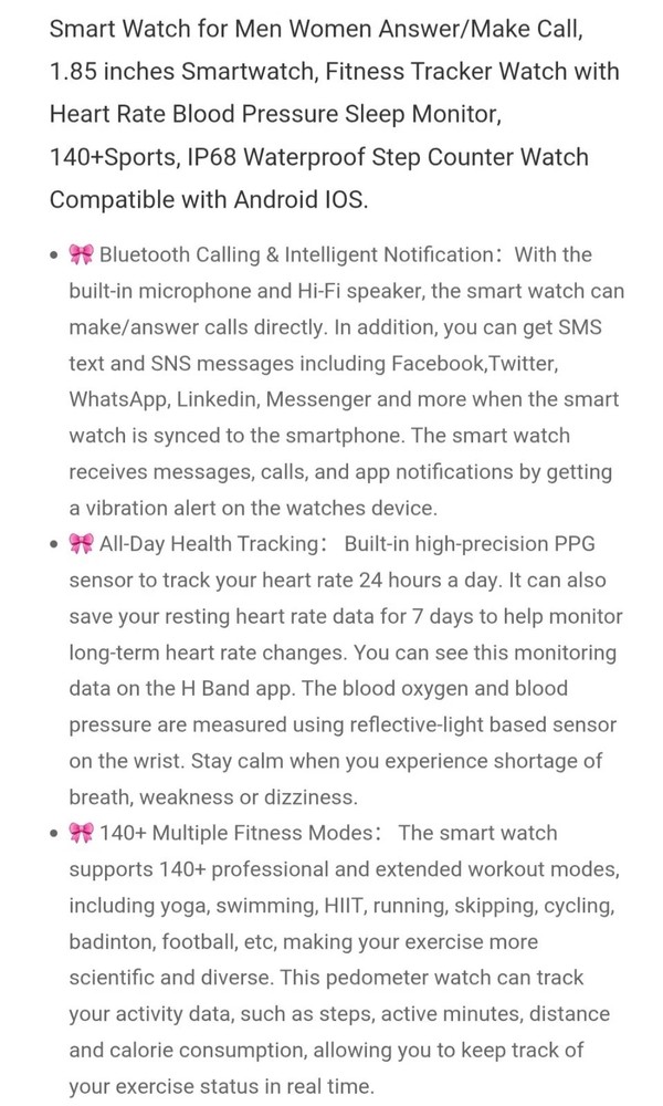 AcclaFit Smart Watch-pink