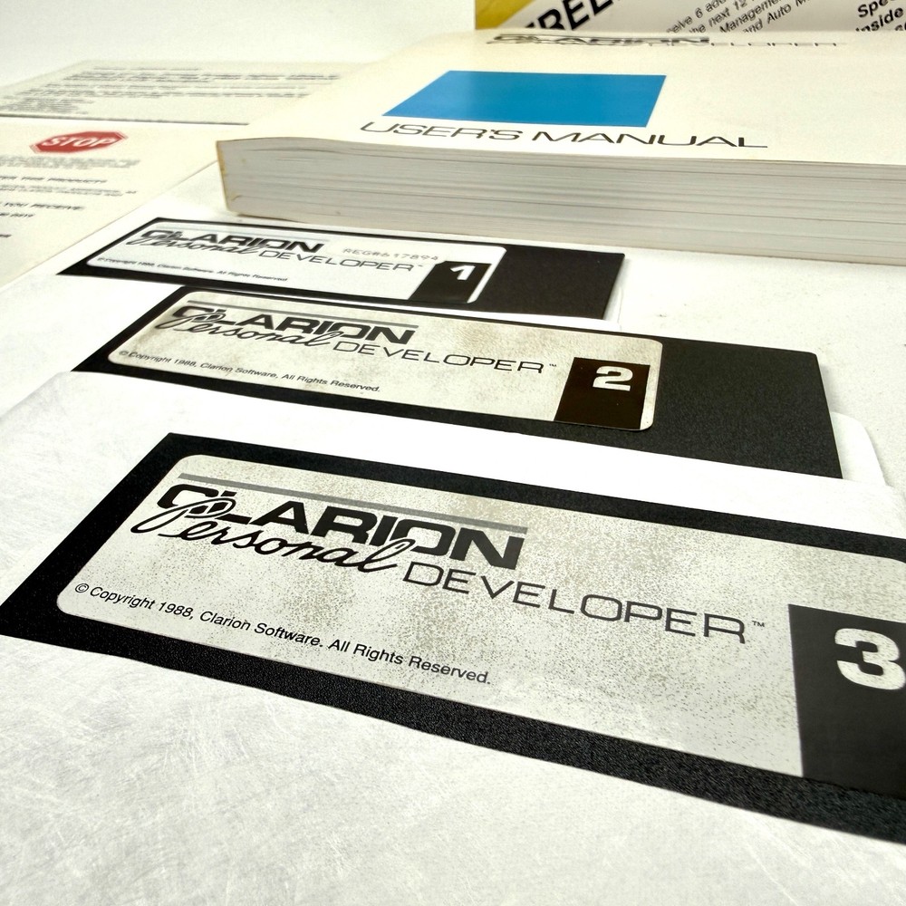 Clarion Software Personal Developer Programs Without Programming Vintage