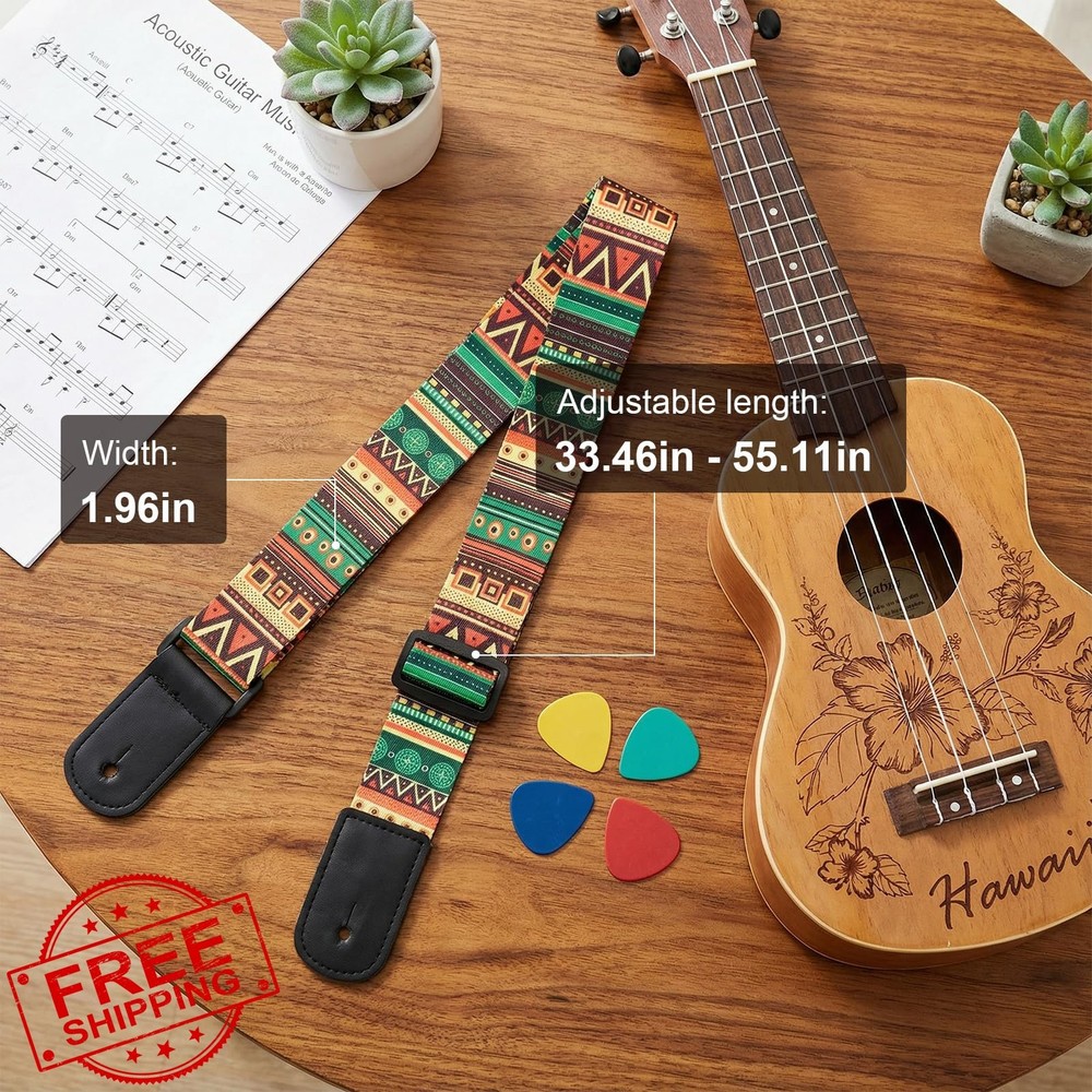 Junwapy 5 Pack Ukulele Straps with Endpin, Adjustable Ukulele Shoulder Straps...