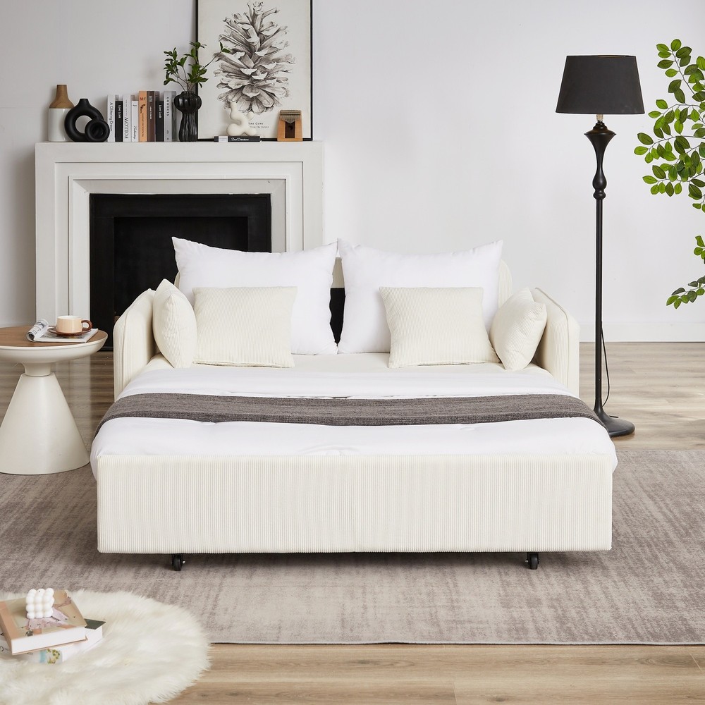 Convertible Sofa Bed 3 in 1 Multi-Function Folding Sleeper Sofa Bed w/ Pillows