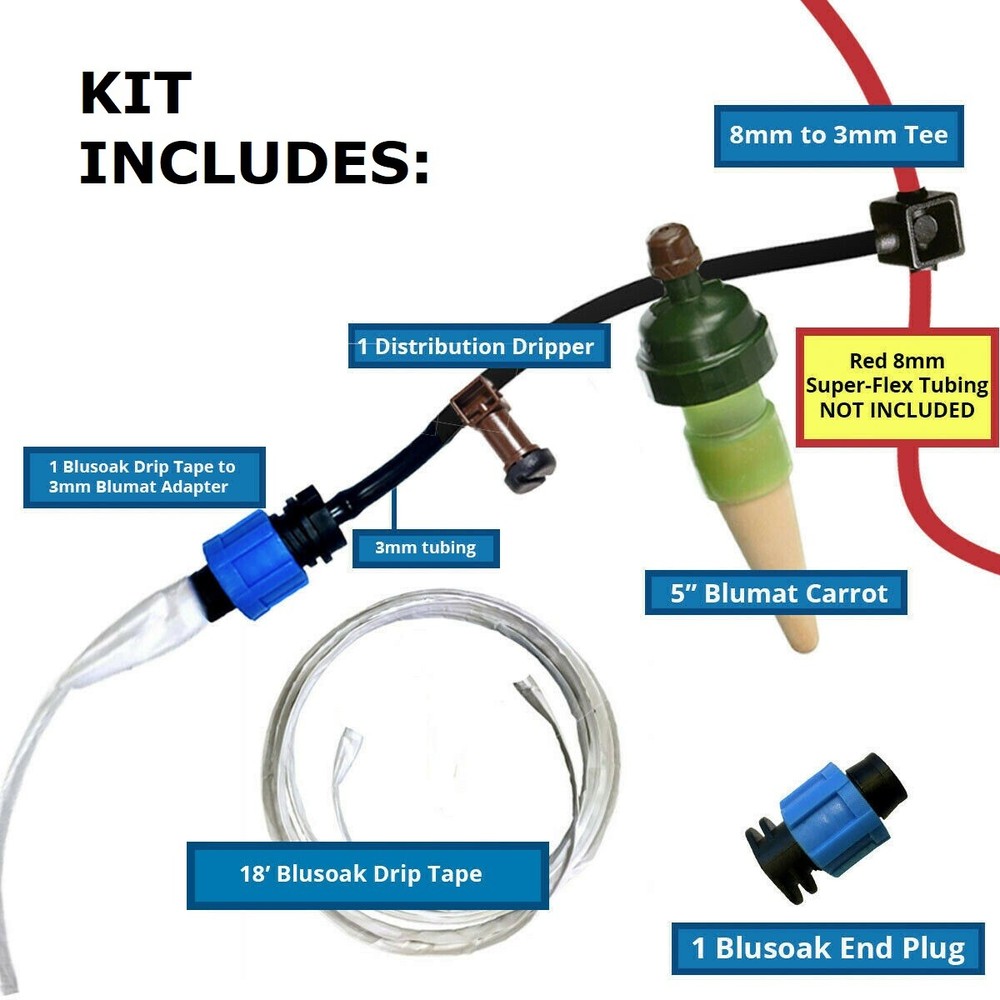 Blumat & BluSoak Drip Kit 4'x4' Raised Garden Beds - Automatic Irrigation System