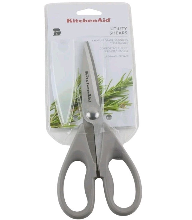 《NEW》Kitchenaid Gray All Purpose Kitchen Shears Scissors Stainless Blade