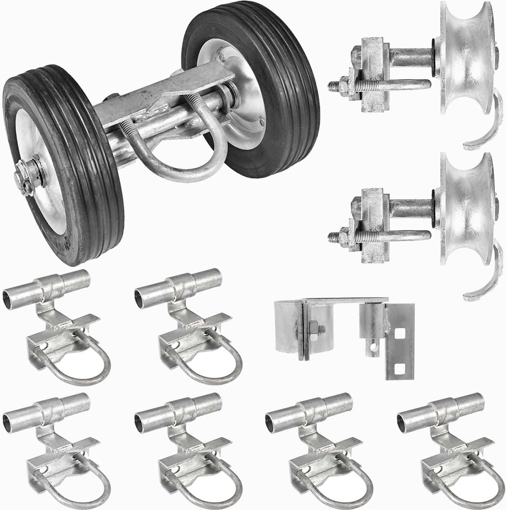 Rolling Gate Hardware Kit for Chain Link Gate Sliding Gate Hardware (6" Rut Runn