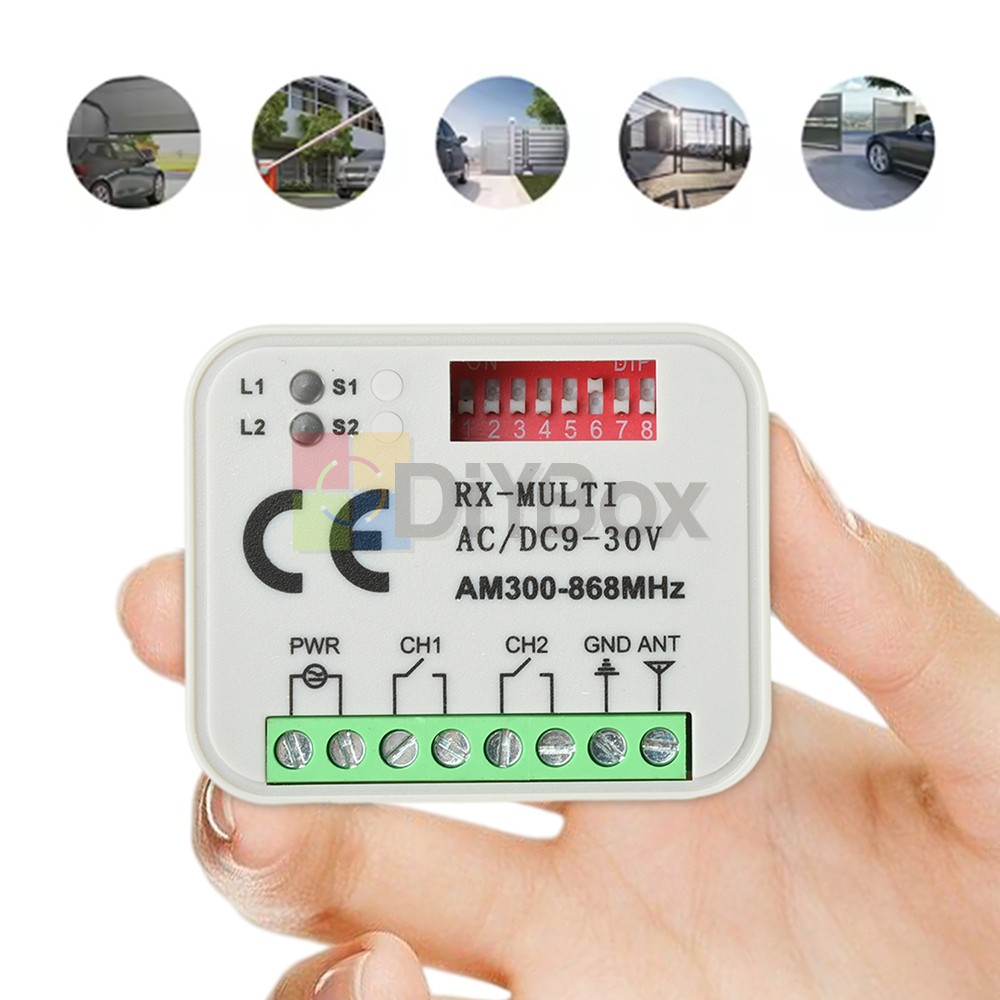 Universal 300-868MHz Multi-Frequency Receiver Switch Controller AC/DC On/Off