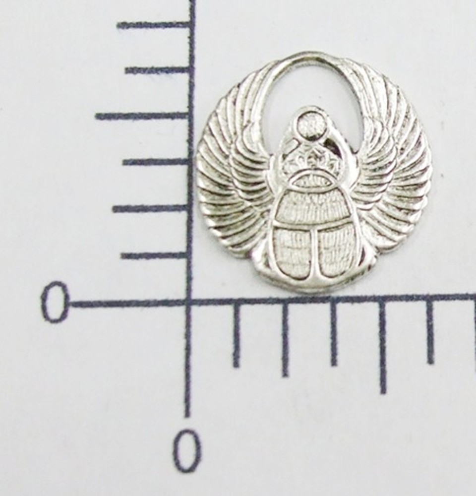 19534 - 2 Pc Sm. Round Wings Charm Finding Silver Ox