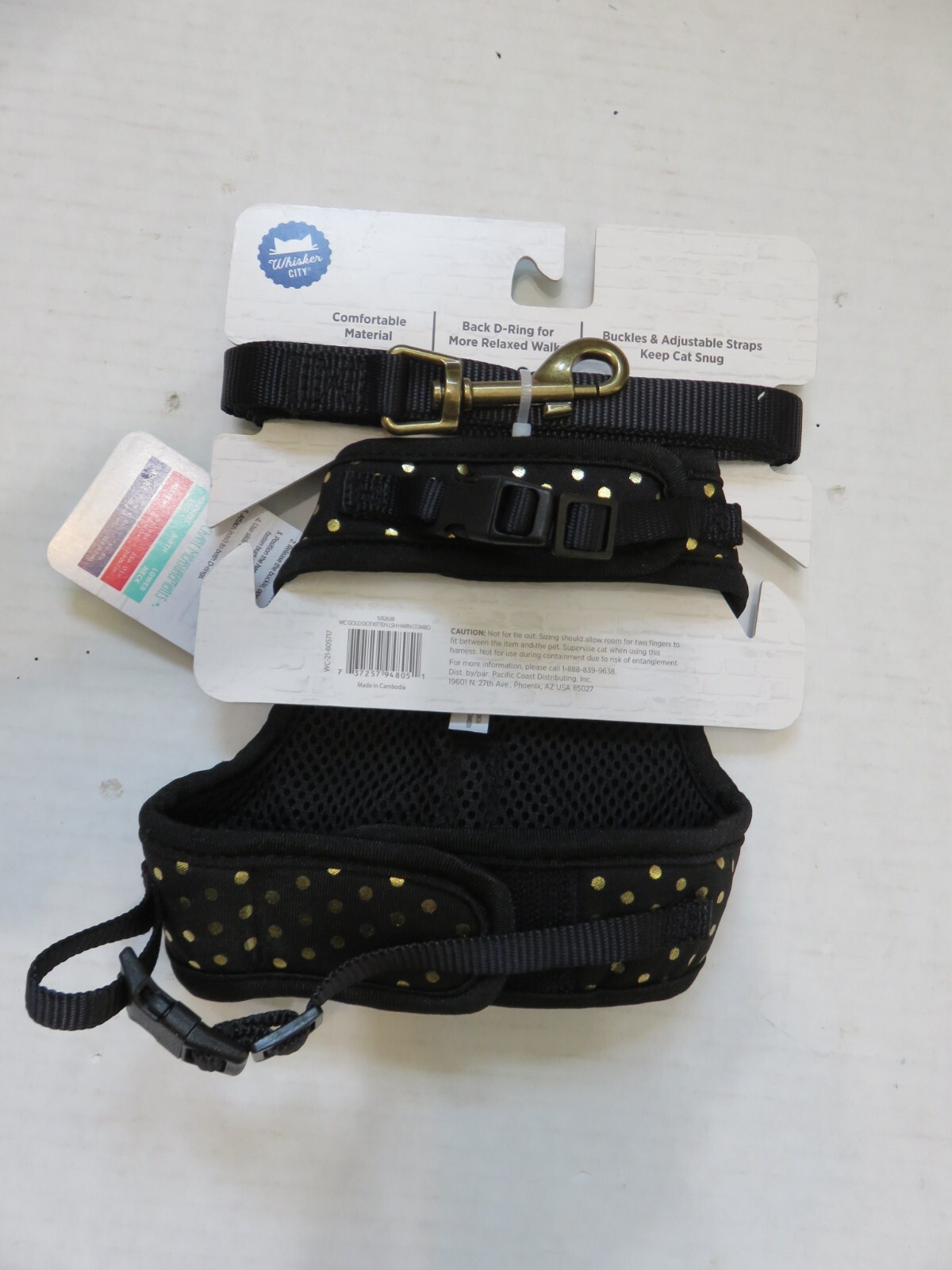 Whisker City Cat Vest Harness & Leash KITTEN Stripe, Strawberry or Bling New