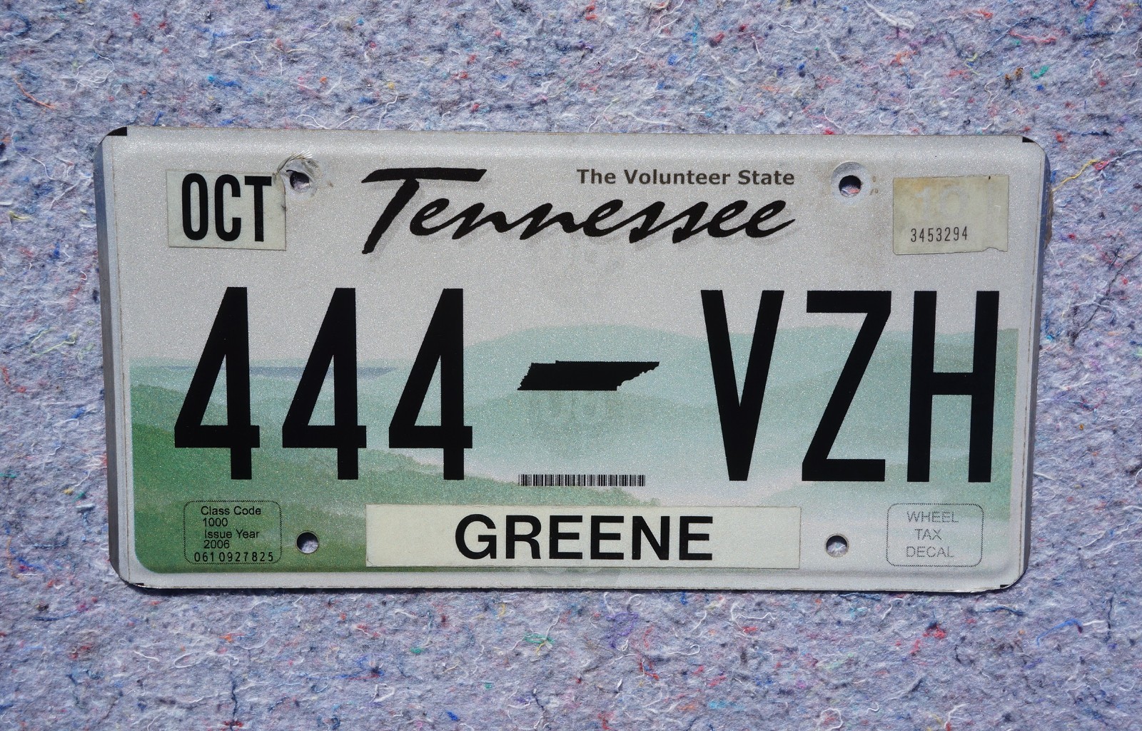 2010 TENNESSEE License Plate