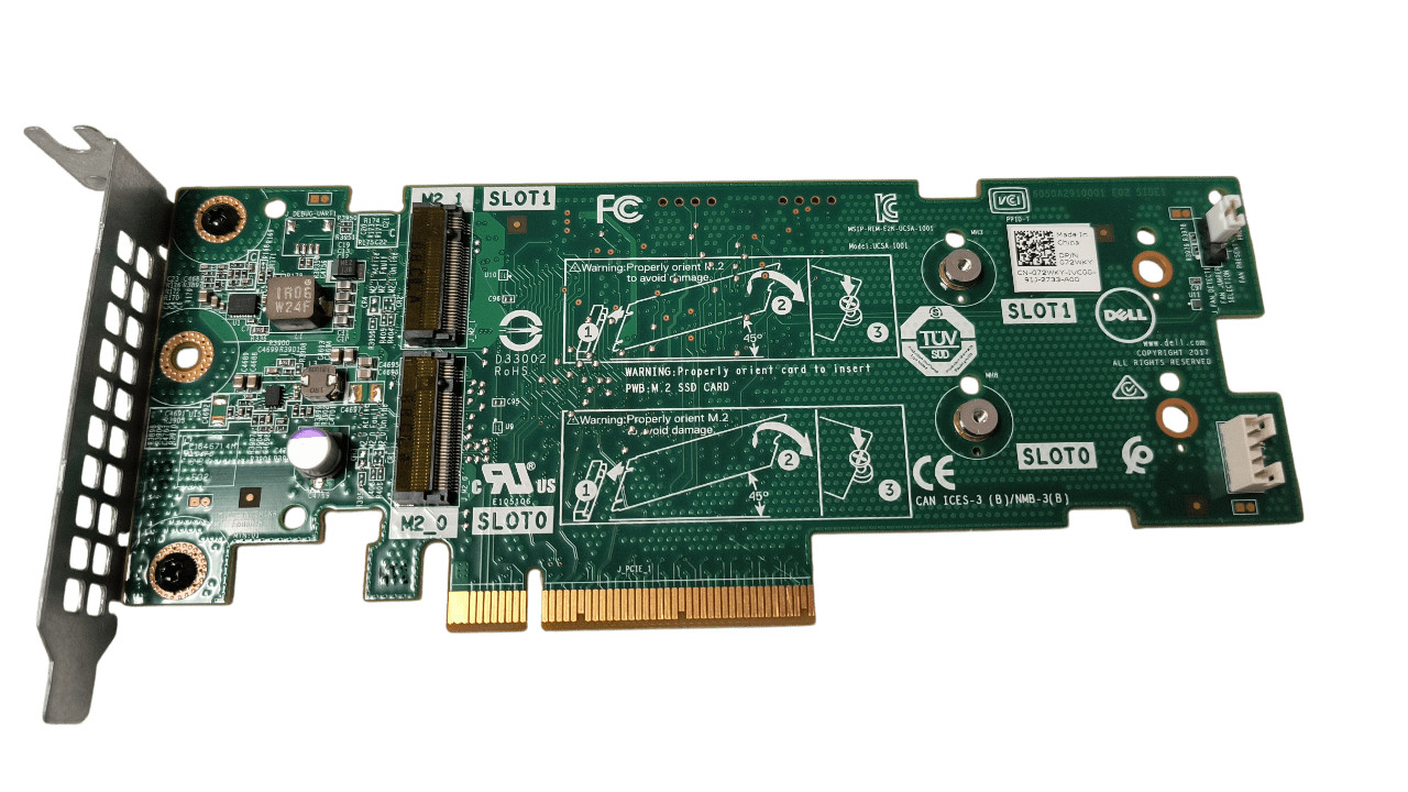 Dell BOSS-S1 Dual M.2 SSD PCIe Storage Adapter 72WKY 3JT49 Half Height No Screws