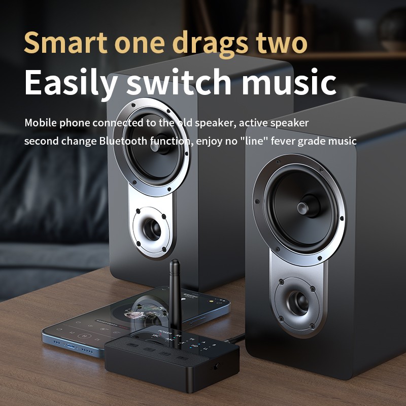 Reception Transmitter 2 in 1 Bluetooth-Compatible V5.3 Audio Adapter AptX/HD/LL