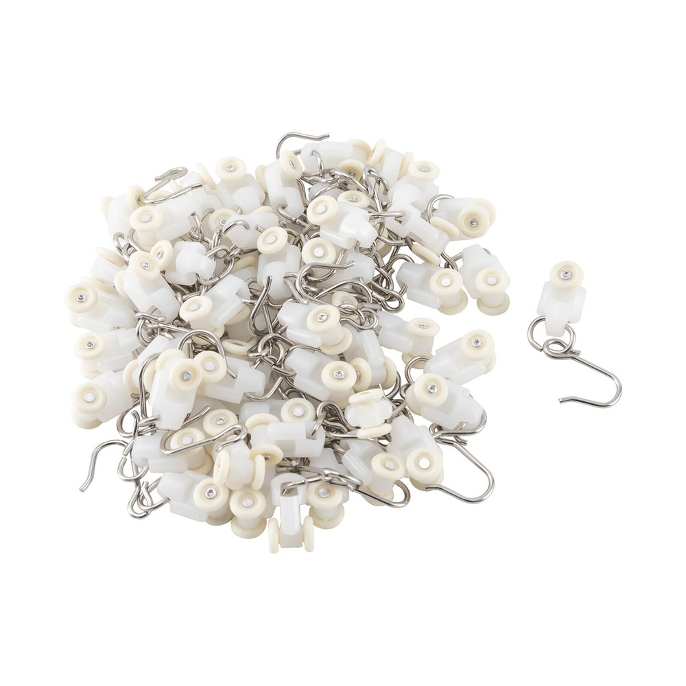 Wall Mounted Curtain Track System Kit With Roller Hooks 12-18 ft For Home White