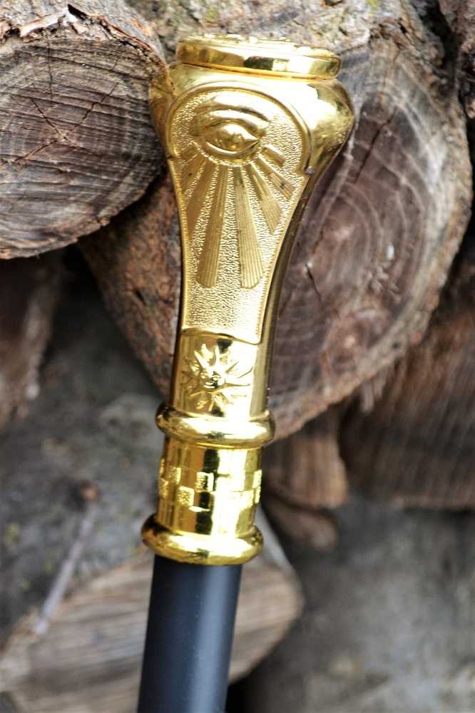 Masonic Segmented Walking Stick Cane - Freemasons - Mason - Square and Compasses