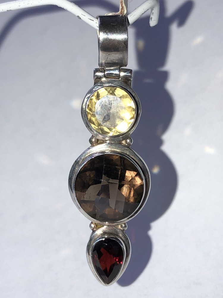 Handcrafted Mixed Gemstones Pendant 2”