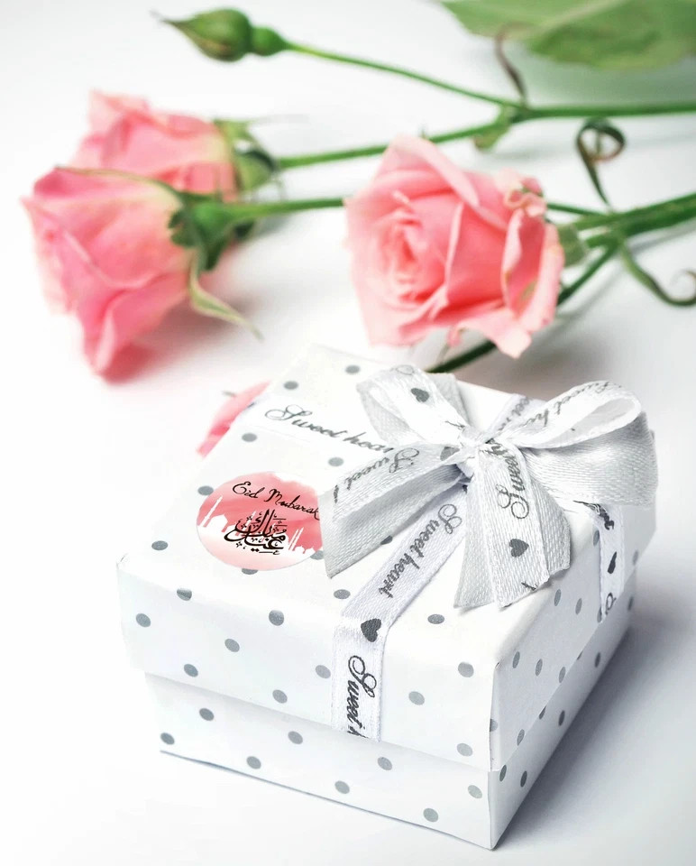 45 Pcs Eid Mubarak Stickers Labels Gold Foil Flower Decorations