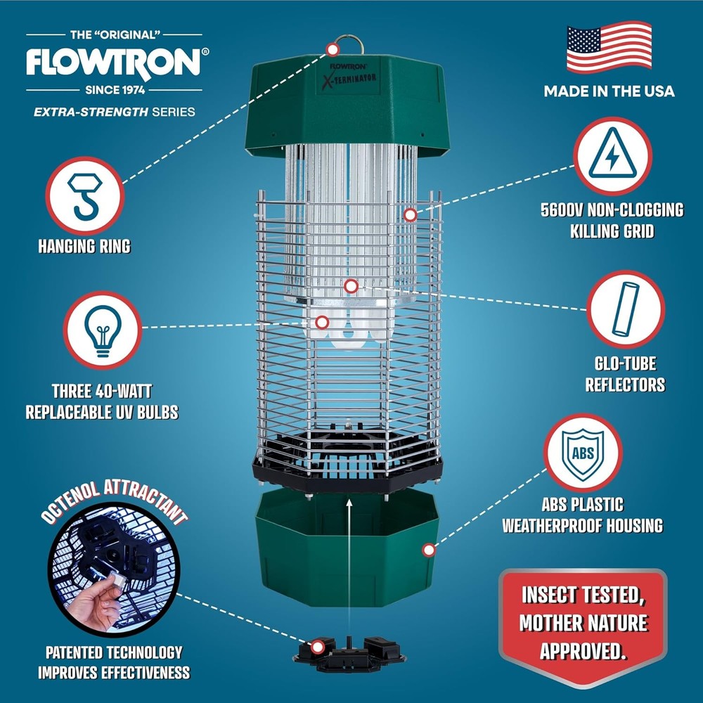 Flowtron 2 Acres Electric Bug Zapper 120W Outdoor Bug Zapper
