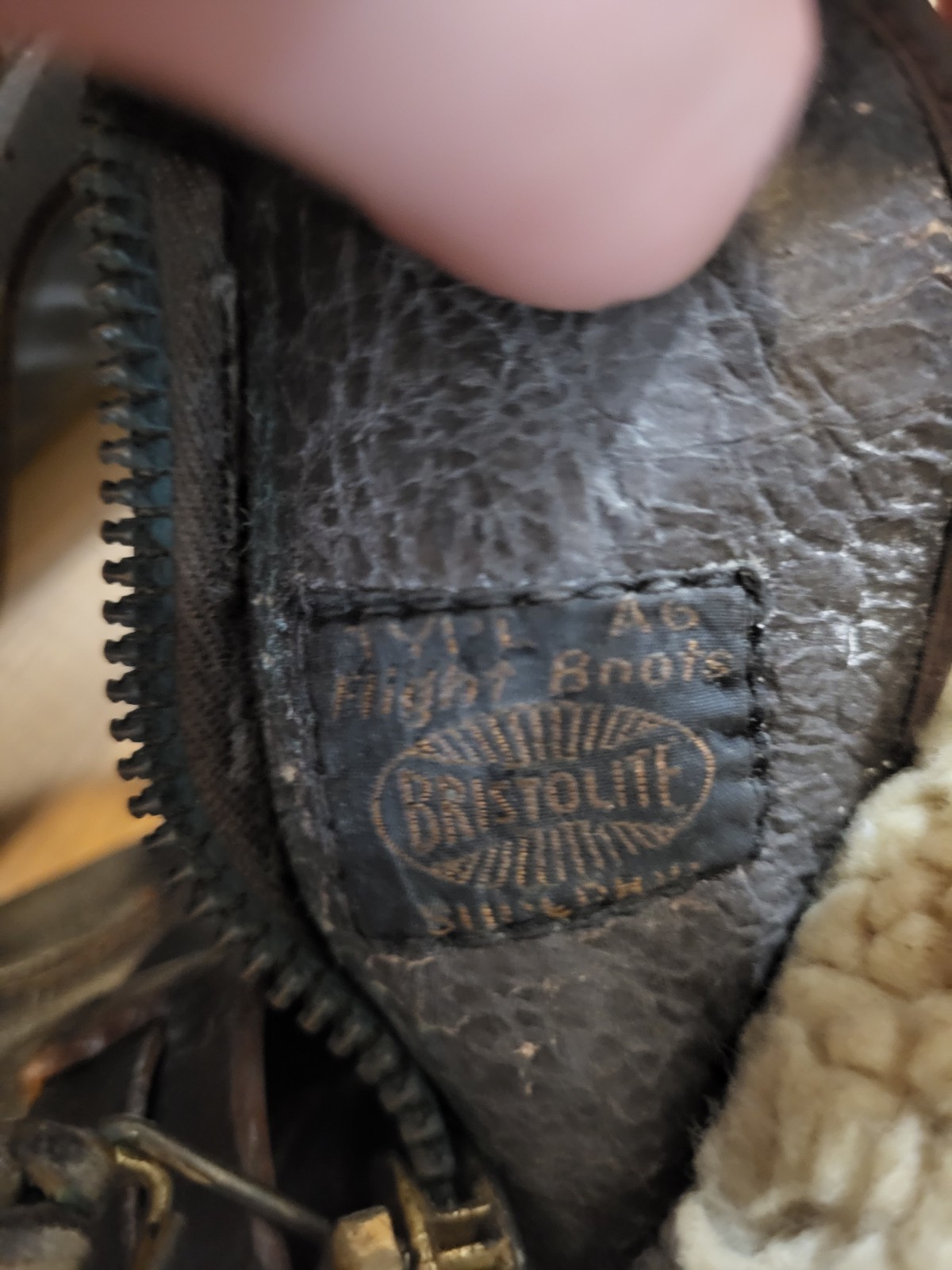 WWII WW2 Sheepskin Leather US AF Army Air Force AN-T-35 Pants & A6 Flight Boots