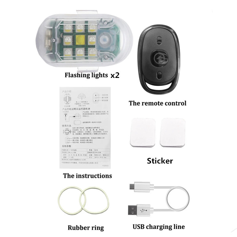 Motorcycle Wireless Remote Control LED Strobe Light Flash Turn Signal Indicator