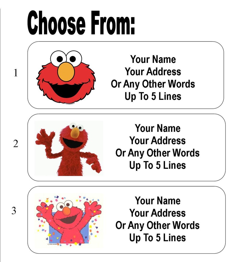 30 Elmo Personalized Address Labels