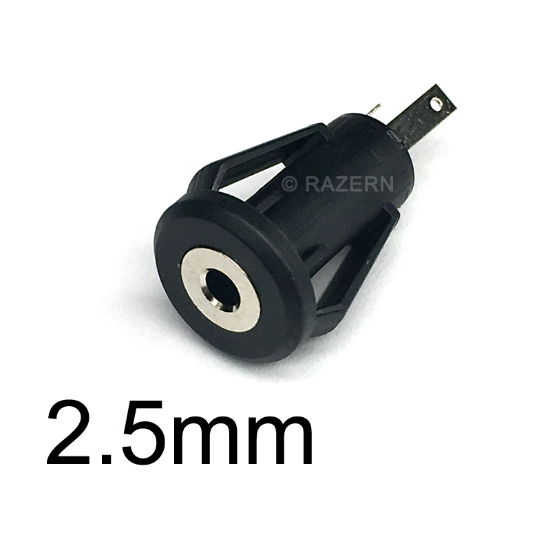 NEW 2.5mm Sub-Mini Plug Mono Audio Chassis Panel Mount Snap-In Headphone Jack