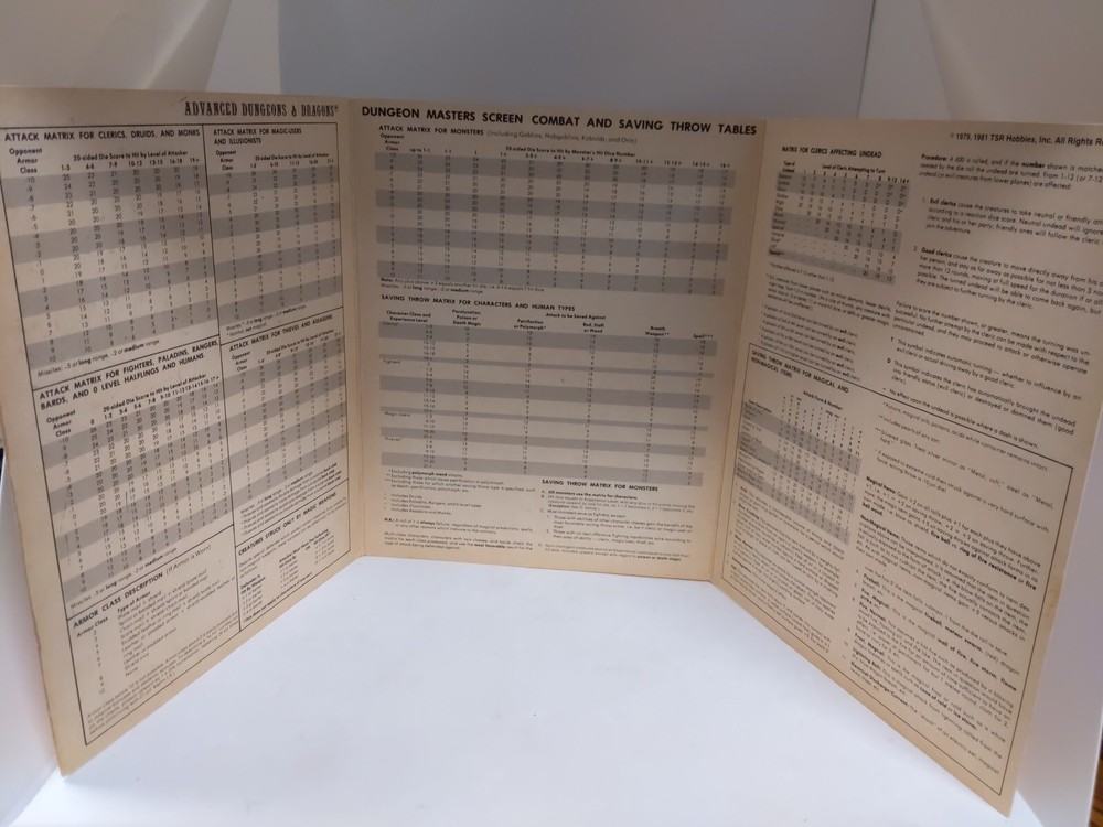 2x 1981 TSR Dungeon Master Screen - Rare