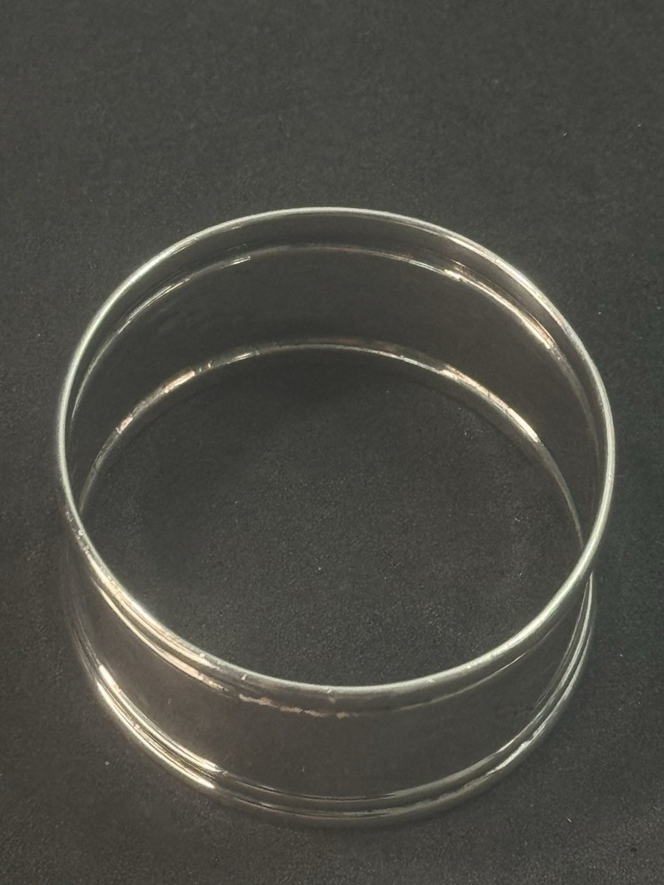 Oval Hammered Napkin Ring Sterling Silver No Monogram