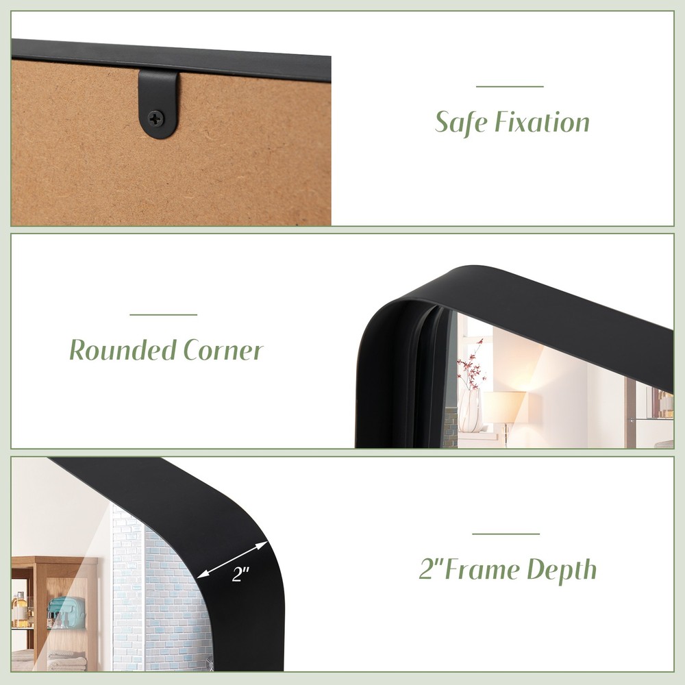 36"X24" Wall Mount Bathroom Mirror Rectangular Vanity Mirror Vertical Horizontal