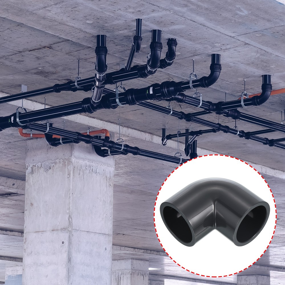 2Pcs UPVC Pipe Fitting Elbow 32mm Socket 90 Degree Adapter Connector Gray