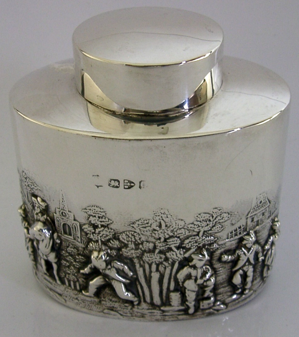 BEAUTIFUL CHESTER 1899 VICTORIAN SOLID STERLING SILVER TEA CADDY BOX ANTIQUE