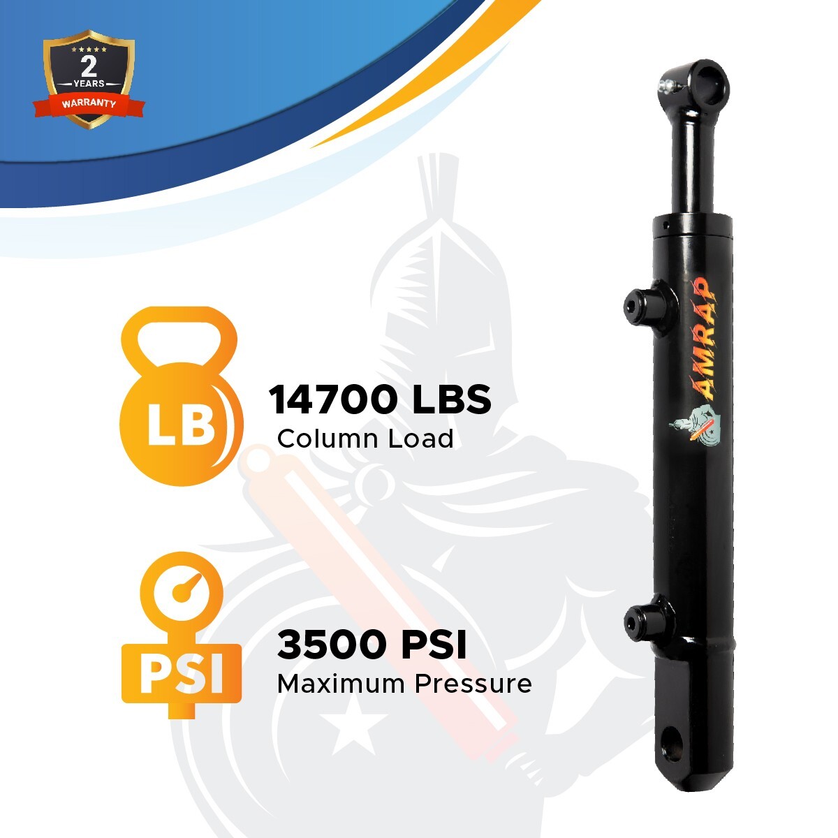 2.5x24 Hydraulic Cylinder 2.5" Bore, 24" Stroke - Double Acting Tang Universal
