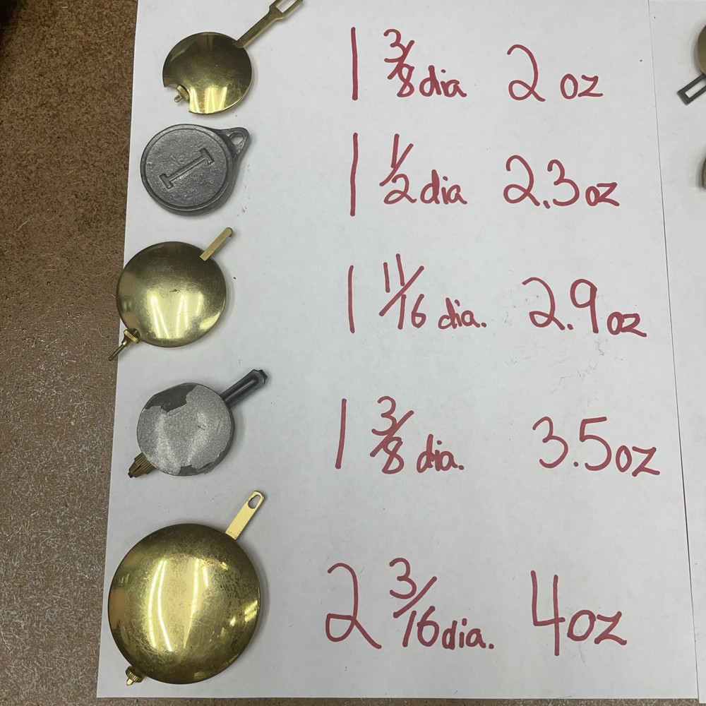 10 PENDULUM BOBS, Seth Thomas,Ingraham,Ansonia, Sessions,Gilbert 6