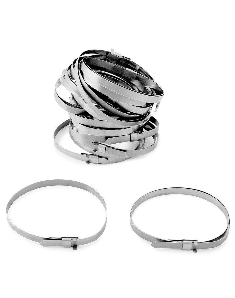 QWORK CV Boot Clamp, 20 Pack 304 Stainless Steel Universal Adjustable Silver