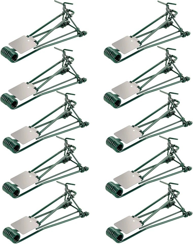 10 Pack Gopher Traps - Reusable Metal Gopher Trap, Easy Set Weather Proof Mole V