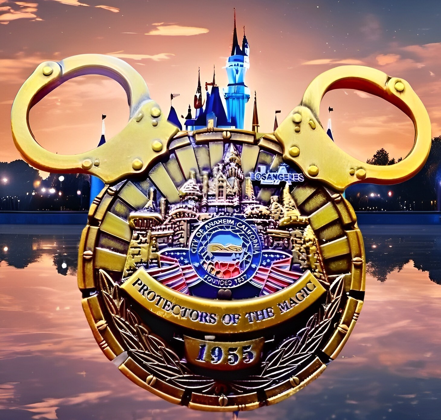 🔥U.S. Secret Service Disneyland Anaheim Office Gold Black Mickey Challenge Coin