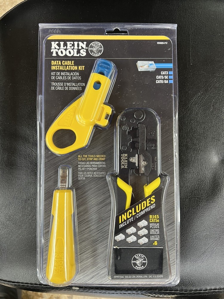 Klein Tools VDV026-212 Data Cable Installation Kit with Zipper Pouch & Plugs New