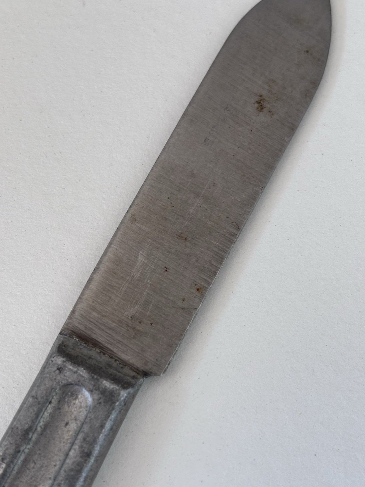 NICE -Vintage US Military Mess Kit Stainless Knife Handle Utensil L. F. & C 1945