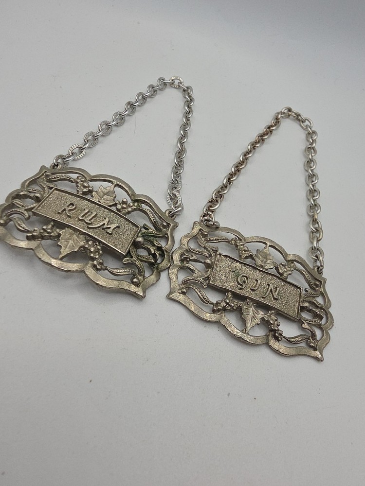 Bottle Decorations Gin Rum Bottle Neck Decoration Silver Tone