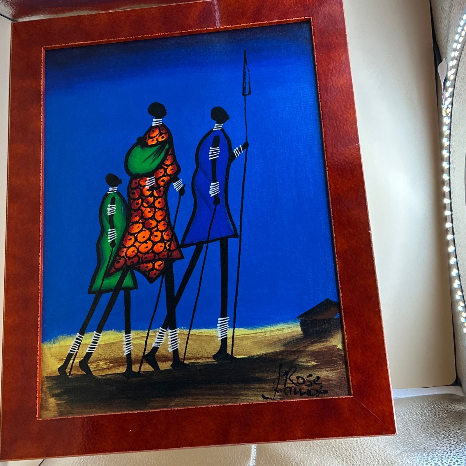 ROSE KAMOTO AFRICAN PEOPLE ORIGINAL OIL ON CANVAS PAINTING