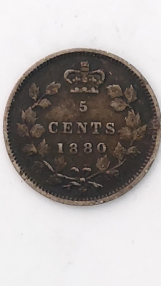 1880-H Canada 5 Cent Silver, .925 Silver