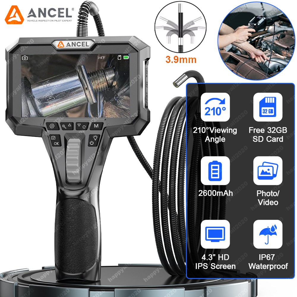 Articulating Borescope Engine Endoscope 0.12in Two-Way Articulated Snake Camera