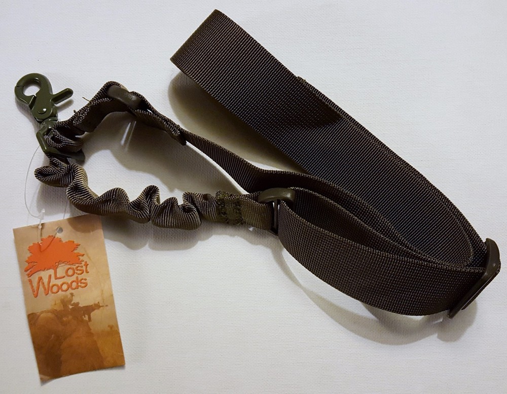 Lost Woods One Point Tactical Nylon Sling OD Green Fully Adjustable Durable Hook