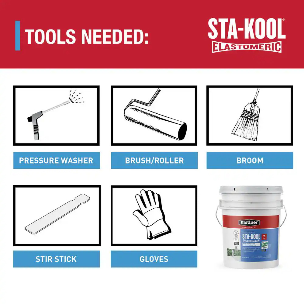 5 Gal. Sta-Kool Elastomeric White Reflective Roof Coating