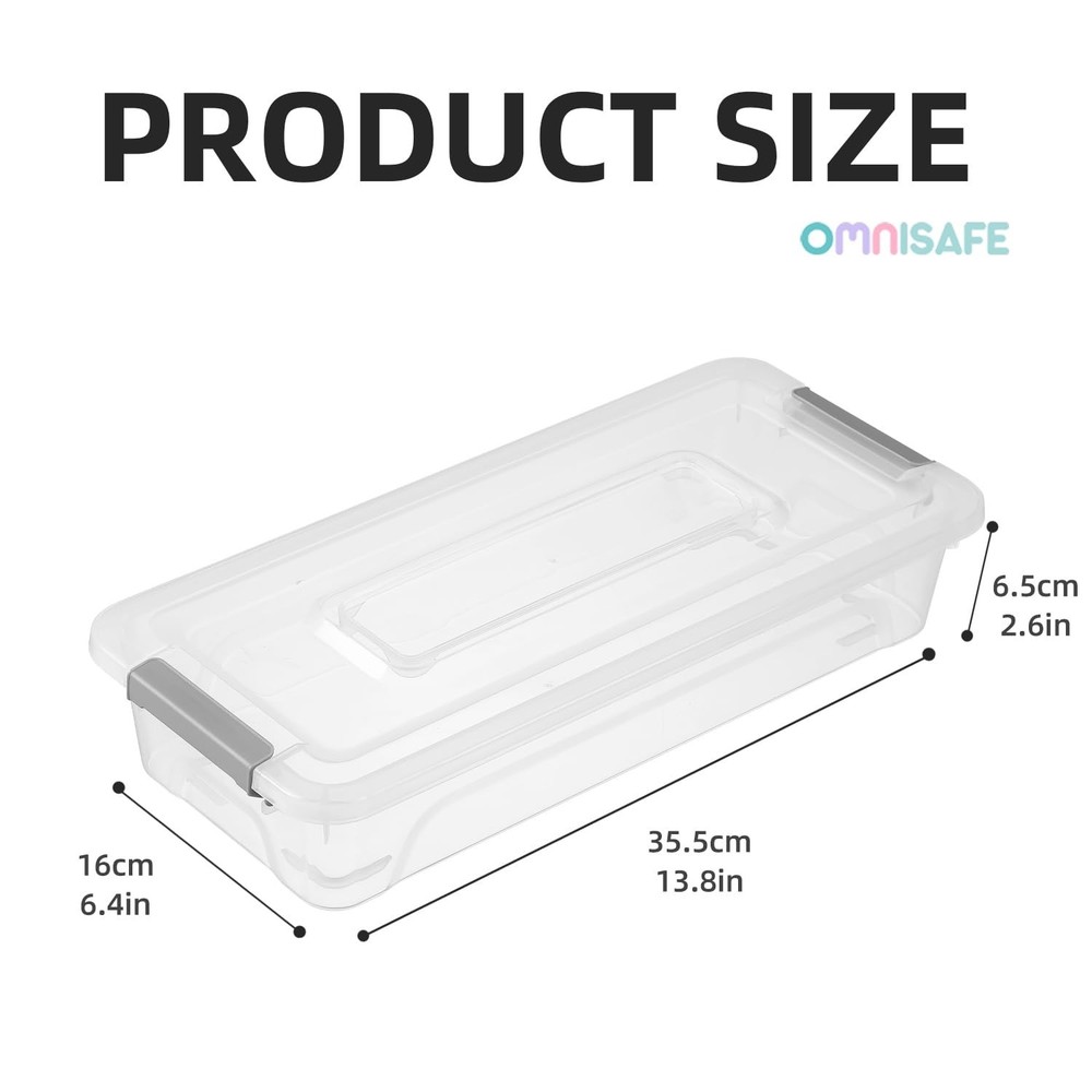 Plastic Storage Bin with Lid, Stackable Design, Clip Box for Crafts, Supplies...