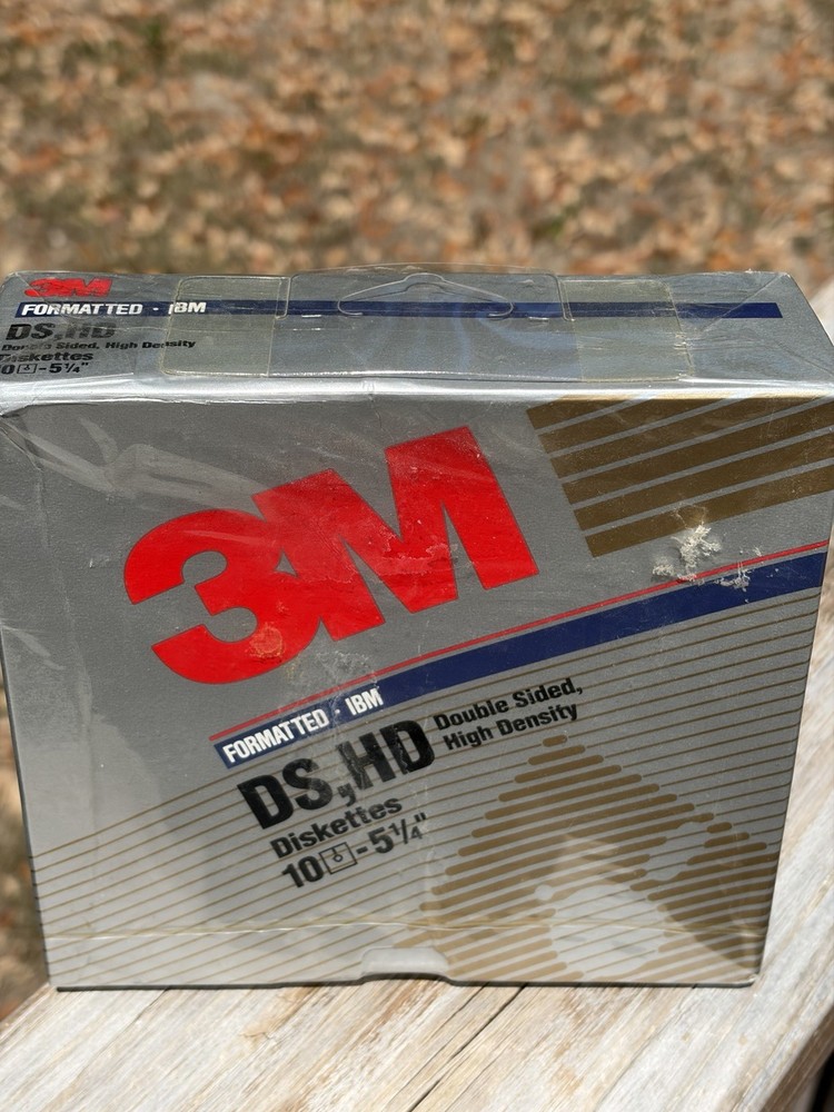 3M 5.25" Diskettes 10 PACK IBM formatted Double Sided High Density New Box Worn